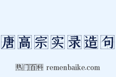 唐高宗实录造句是什么意思的图片